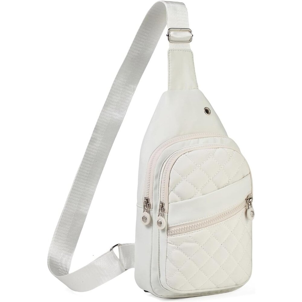 💫 Women White Sling Backpack Hiking Travel Sports Running Small Crossbody Bags